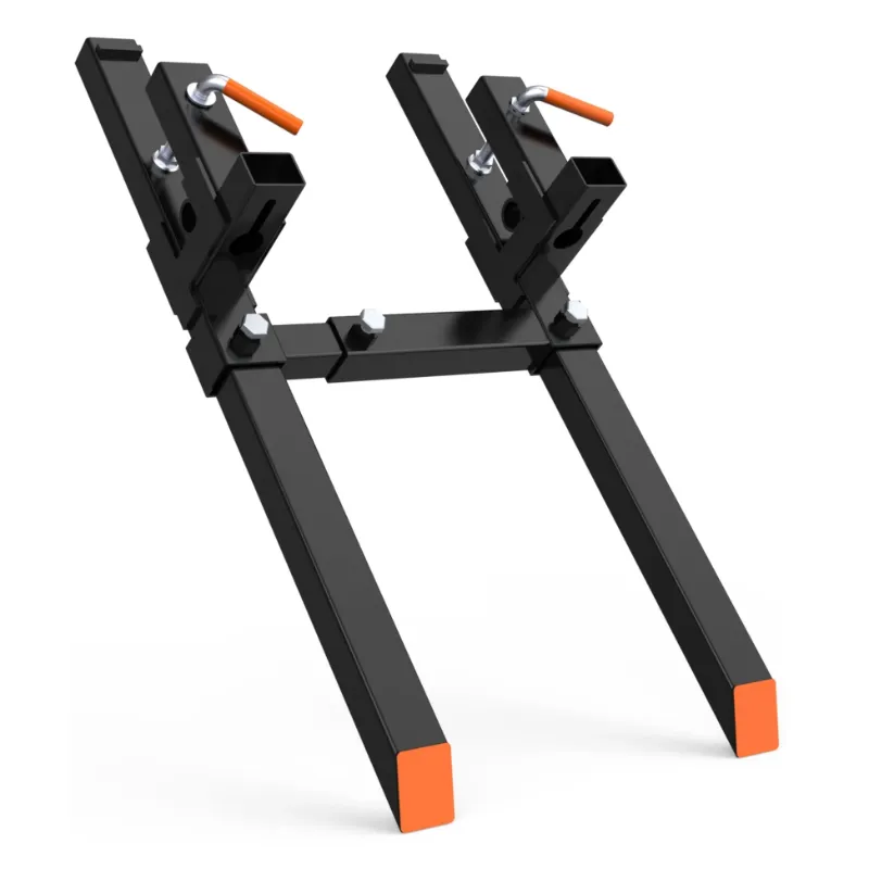 Photo 1 of  Garvee 60 Inch 4000lbs Clamp on Pallet Forks, Heavy Duty Quick Attach Bucket Fork for Tractor Bucket Loader Skid Steer with Adjustable Stabilizer Bar (18"-34")
