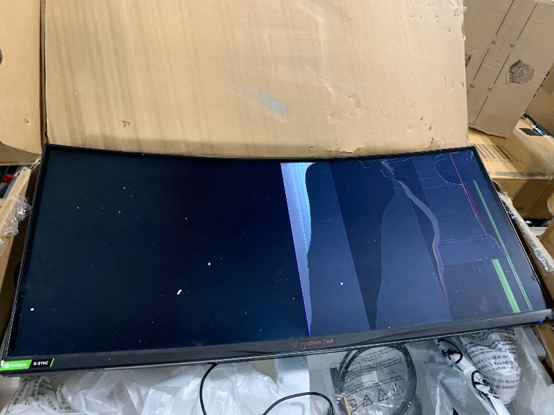 View 3 of ***The screen is broken.**** acer Predator X34 | 34" UWQHD 3440 x 1440 OLED 800R Curved Gaming Monitor | AMD FreeSync Premium Pro | 240Hz | 0.01ms | VESA DisplayHDR True Black 400 | KVM Switch | USB Type-C, DP 1.4 & 2 x HDMI 2.1