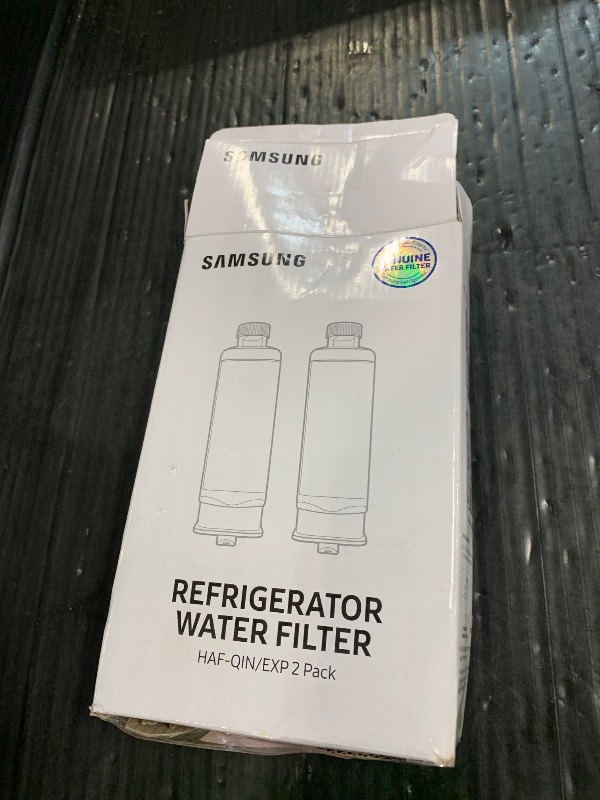 Photo 1 of ** USED** Samsung HAF-QIN-2P/EXP Genuine Refrigerator Water Filter, Reduces 99% of Harmful Contaminants for Clean, Clear Drinking Water, 6-Month Life, Easy Install, Pack of 2