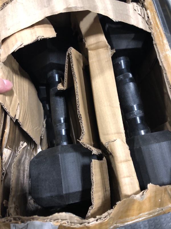 Photo 1 of ***JUST DUMBBELLS*** CAP 210 LB Black Handle Coated Hex Dumbbell Weight Set