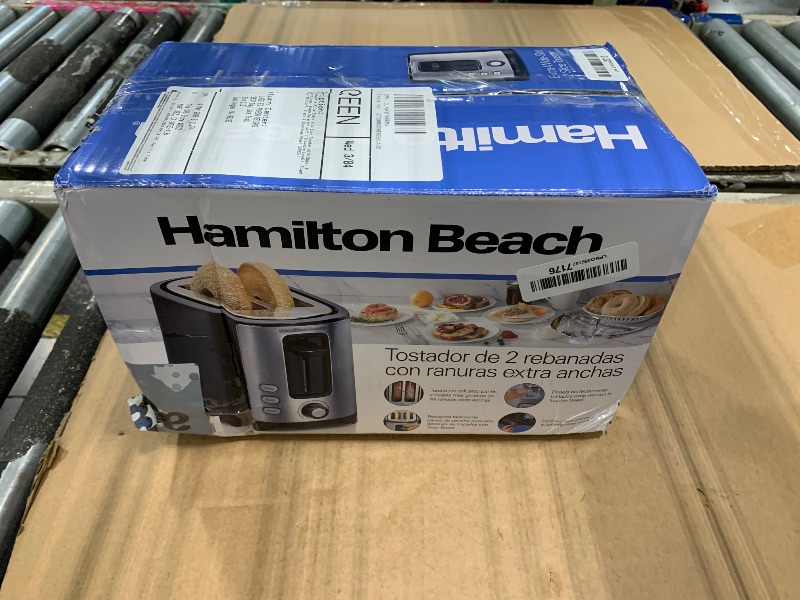 Photo 1 of *UNTESTED*
Hamilton Beach 2 Slice Extra Wide Slot Toaster with Bagel & Defrost Settings, Shade Selector with 7 Browning Levels, Toast Boost, Auto Shutoff, Black & Stainless Steel (22633)