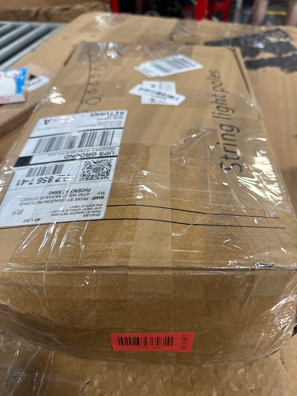 Photo 1 of ***MISSING PARTS, ONLY 2 COMPLETE POLES IN BOX, SELLING FOR PARTS AS IS, FINAL SALE***10Ft String Light Poles 4 Pack,Light Poles for Outside Lights,Outdoor with Fence Brackets Hanging Lights,Metal Stand Deck Patio Backyard***MISSING PARTS, ONLY 2 COMPLETE