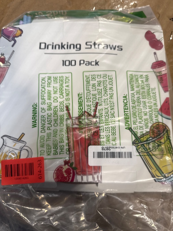 Photo 1 of [100 Pcs] Colorful Disposable Plastic Drinking Straws - 8.26" Long & 0.24" Diameter Cute Straws for Juice,Coffee,Milk,Cocktail, Ideal for Bachelorette Party, Birthday Party, Bridal Shower, Baby Shower