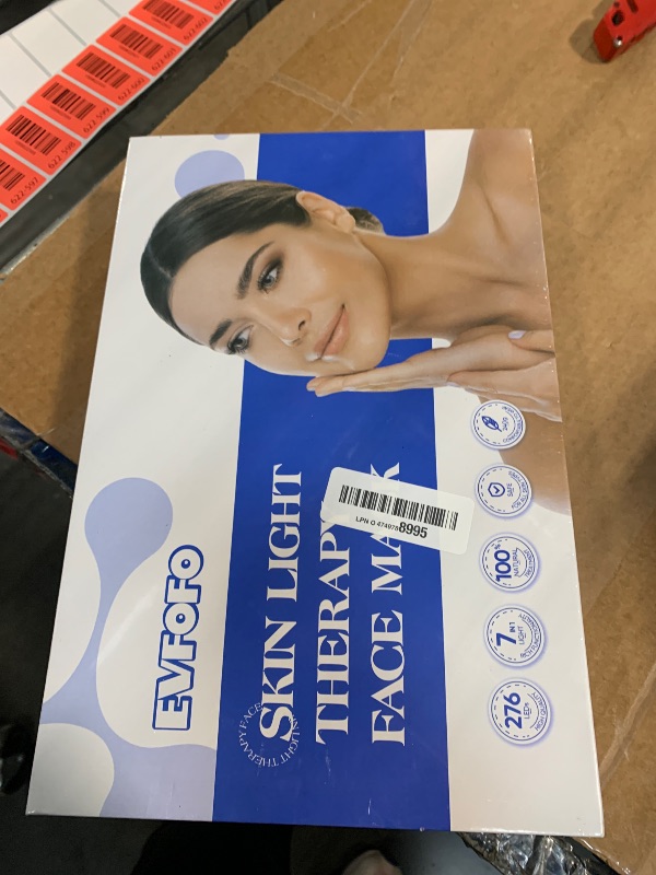 Photo 1 of ** FACTORY SEALED***Red Light Therapy Mask for Face, 7-1 Colors Led face mask light therapy for Wrinkles, Fine Lines, Dark Spots, Portable & Rechargeable for Home Working Travel Yoga Sleep, White