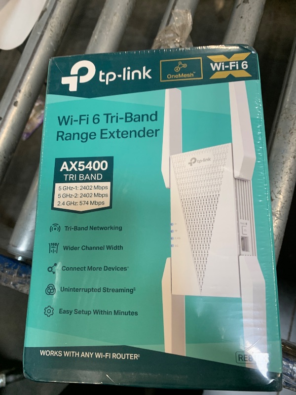 Photo 1 of ********* FACTORY SEALED**********TP-Link RE815X AX5400 WiFi 6 Range Extender w/Ethernet Port | 5.4 Gbps Tri-Band Wireless Repeater Amplifier | Up to 2800 Sq. Ft., 96 Devices | Internet Signal Booster | 160 MHz | APP Setup | OneMesh