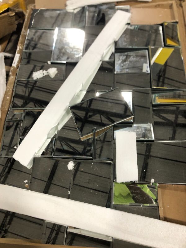 Photo 1 of (4/3/2026) ***MINOR DAMAGE AND MISSING PARTS*** KOHROS Modern Geometric Irregular Mirror for Wall Decor 44" x 30" Decorative Mirror with Beveled Glass for Entryway Hallway Living Room Home Decor Horizontal or Vertical Hanging