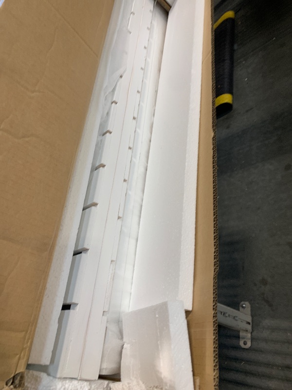 Photo 1 of ***BOX 1 OF 3*** Twin Over Full Bunk Bed Frames with Slide, Safety Guardrails and Ladder for Teens, Girl or Boys, House Shape, White