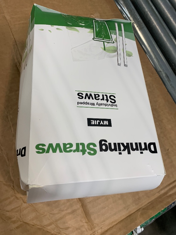 Photo 1 of [400 Pcs] Clear Individually Wrapped Disposable Plastic Straws for 16 oz Cups(7.5" longX0.23" diameter)