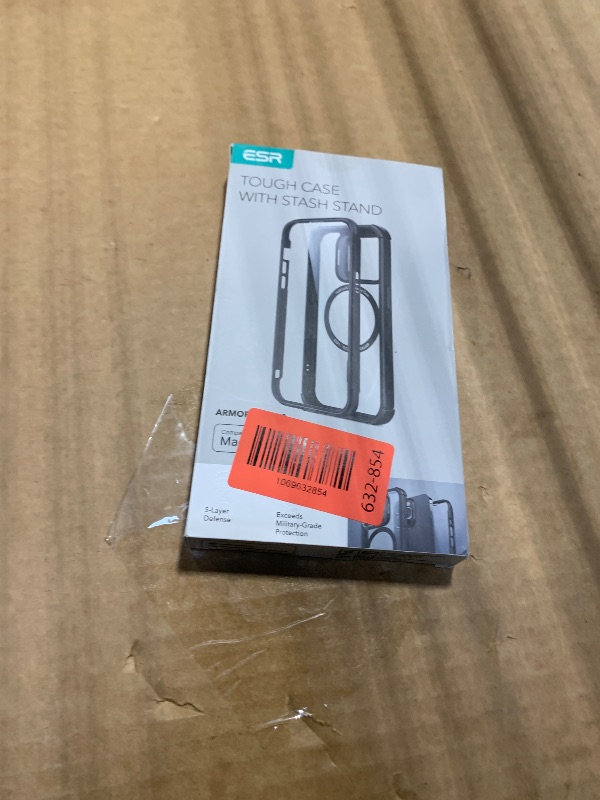 Photo 1 of ***NOT SAME FROM STOCK IMAGE, VIEW IMAGES*** ESR for iPhone 15 Pro Max Case with Stand, Compatible with MagSafe, Full-Body Military-Grade Drop Proof Case with Built-in 9H+ Tempered Glass Screen Protector, Armor Series, Clear