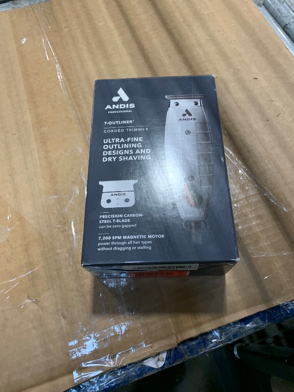 Photo 1 of *UNTESTED*
Andis 04780 Professional T-Outliner Beard & Hair Trimmer for Men with Carbon Steel T-Blade, Bump Free Technology – Corded Electric Beard Trimmer, GTO, Grey