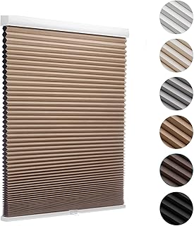 Photo 1 of ***BENT **FINAL SALE***MYshade Cordless Blackout Cellular Shades for Windows, Honeycomb Window Shades with Thermal Insulation, Child & Pet Safe Room Darkening Shade, Easy Install,24" W x 50" H, Light Brown
