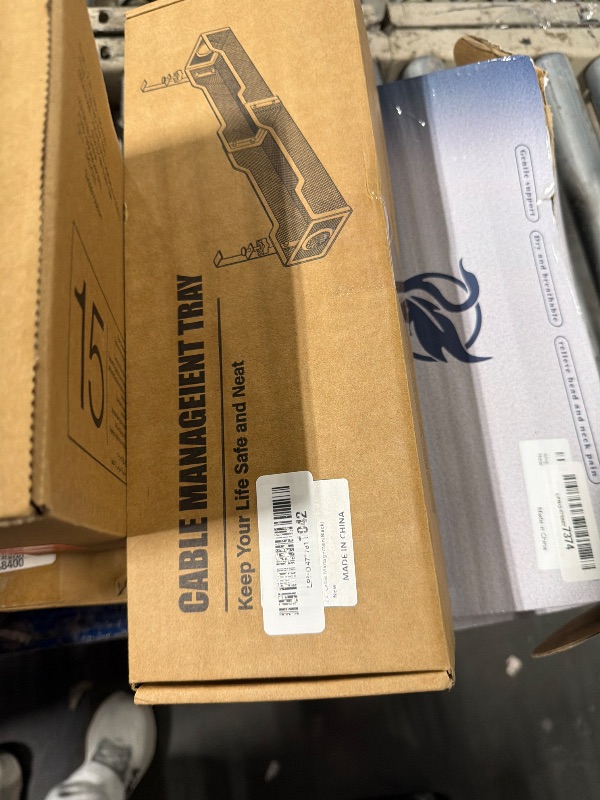 Photo 1 of [Upgraded] Extra Large Under Desk Cable Management, Cinati 25" Wire Organizers No Drill, Cable Tray with Clamp for Wire Management, Cord Organization Box for Office, Home - No Damage to Desk(Black)