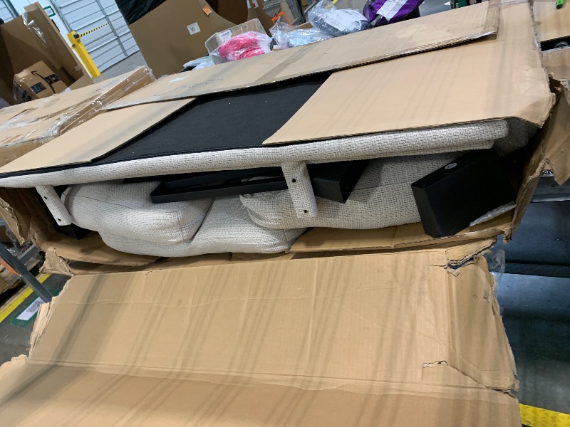 Photo 1 of ***Box 1 of 2*** ***Partial Set*** Marsail Modern 89 Inch Linen Fabric Sofa, 3-Seater Couch with Wide Armrests, Deep Cushions & Removable Washable Covers, Comfortable Living Room Furniture, Beige