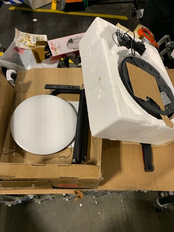 Photo 1 of [HEAVILY DAMAGED] [UNFUNCTIONAL] SIBRILLE 36W LED Floor Lamp, Super Bright Standing Lamp, Modern Stepless Dimmable Torchiere Tall Lamp with Remote Control, 350°Rotating Head Reading Floor Lamp for Living Room, Bedroom, Office