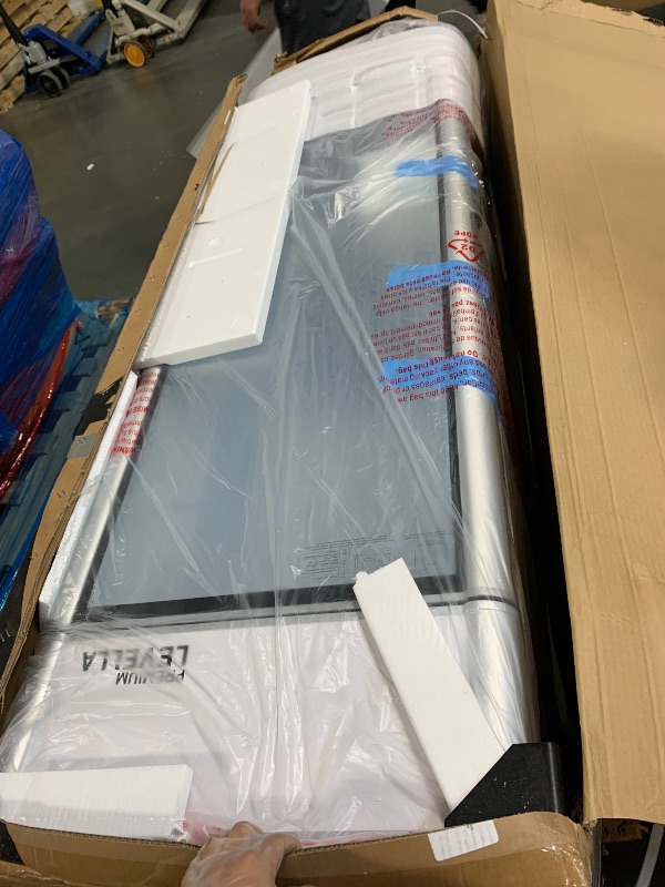 Photo 1 of ** NEW/ FACTORY SEALED ***  *** PremiumLevella PRF125DX Glass Door Display Refrigerator 12.5 cu ft Commercial Beverage Cooler Merchandiser With Customizable Lightbox - Silver