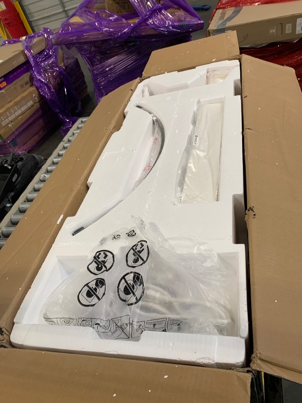 Photo 1 of ****Non-returnable; for parts only. broken *****  LG 49WL95C-WY 32:9 UltraWide Monitor 49" Dual DQHD (5120 x 1440) Curved IPS Display, HDR10, USB Type-C with 85W PD, sRGB 99% Color Gamut, Height/Swivel/Tilt Adjustable Stand - Silver