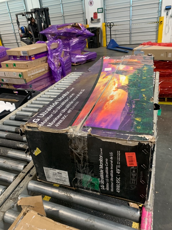 Photo 1 of ****Non-returnable; for parts only. broken *****  LG 49WL95C-WY 32:9 UltraWide Monitor 49" Dual DQHD (5120 x 1440) Curved IPS Display, HDR10, USB Type-C with 85W PD, sRGB 99% Color Gamut, Height/Swivel/Tilt Adjustable Stand - Silver