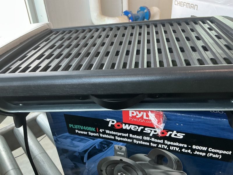 Photo 1 of *dirty* Chefman Electric Smokeless Indoor Grill w/ Non-Stick Cooking Surface & Adjustable Temperature Knob from Warm to Sear for Customized BBQing, Dishwasher Safe Removable Water Tray, Black