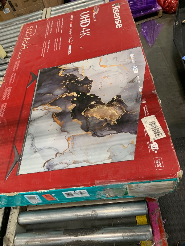 Photo 1 of ***DAMAGED SCREEN*** Hisense 50-Inch Class A6 Series 4K UHD Smart Google TV with Alexa Compatibility, Dolby Vision HDR, DTS Virtual X, Sports & Game Modes, Voice Remote, Chromecast Built-in (50A6H)