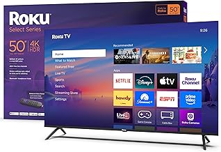 Photo 1 of ***SEE PHOTOS PLEASE**Roku Smart TV – 50-Inch Select Series, 4K HDR TV – RokuTV with Enhanced Voice Remote – Flat Screen LED Television with Wi-Fi for Streaming Live Local News, Sports, Family Entertainment