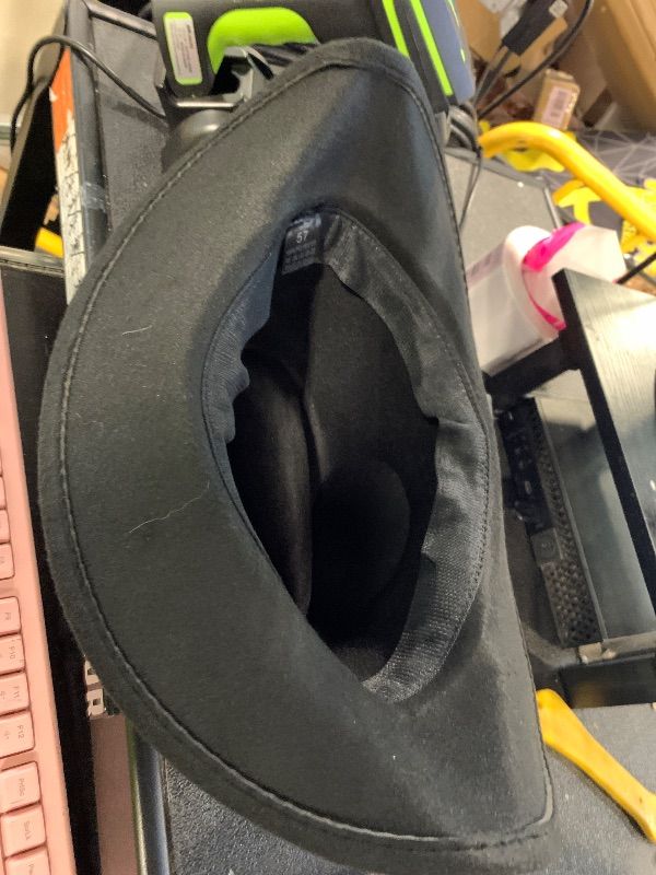 Photo 1 of ***MISSING HAT BELT BUCKLE, HAT BENT OUT OF SHAPE, SELLING FOR PARTS, FINAL SALE*** SIZE 57 Western Cowboy Hat For Women Men Shapeable Wide Brim Cowboy & Cowgirl Hat Hat With Felt Wide Brim Belt Buckle Costume Party Black***MISSING HAT BELT BUCKLE, HAT BE