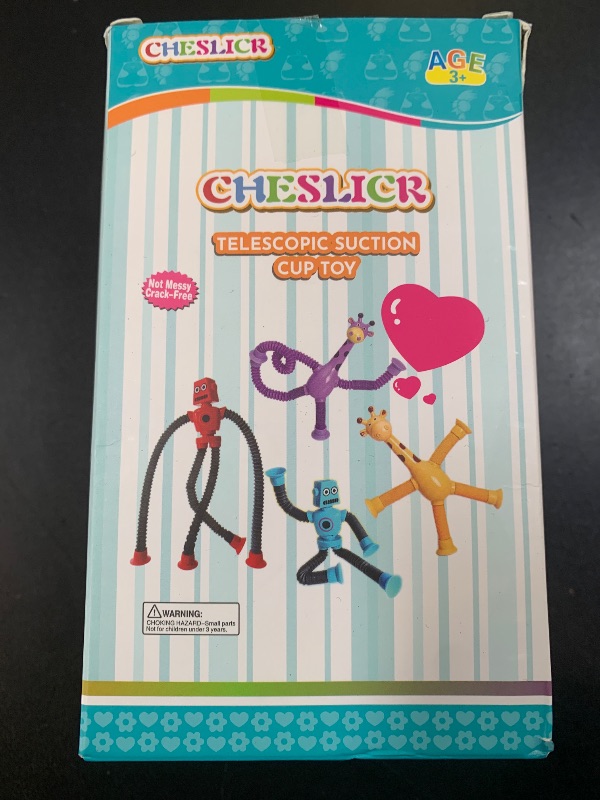 Photo 1 of 1 Pc** Christmas Stocking Stuffers Gift for Toddlers Kid Boy Grandkid Year Old Ages 3 4 5 6 7 8 9, Robot Sensory Travel Toys 4Pcs Airplane Autism Pop Tube Suction Fidget Toys Autistic Easter Basket Valentine