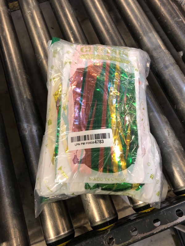 Photo 1 of 12 Pack Hawaiian Party Decorations, 3.28 FT x 7.05 FT Luau Party Decorations, Green Brown Yellow Luau Backdrop Fringe Curtains Foil Streamer, Metallic Summer Decor Luau Party Supplies