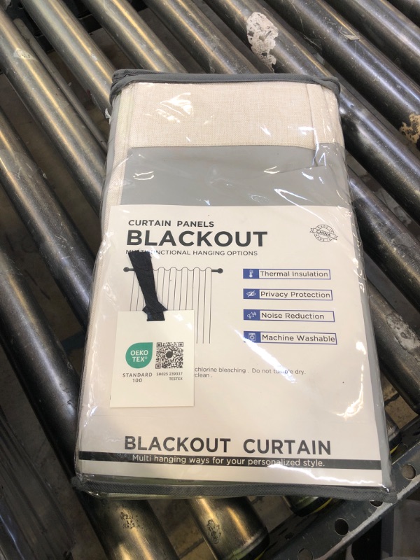Photo 1 of 100% Blackout Shield Linen Blackout Curtains for Bedroom 63 Inches Long, Back Tab/Rod Pocket Living Room Drapes, Thermal Insulated Blackout Curtains 2 Panels Set, 50" W x 63" L,Cream