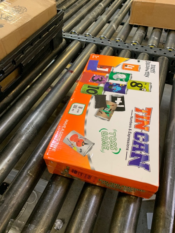 Photo 1 of 14 Pcs Halloween Party Games for Kids Adults Halloween Carnival Bean Bag Toss Games Metal Cans with 3 Bean Bags in Gift Box Boo Basket Stuffers Gifts for Holiday Trick or Treat Party Supplies