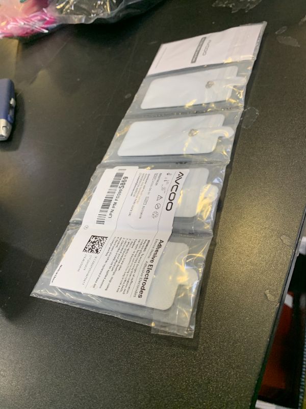 Photo 1 of 10-Pack TENS Unit Replacement Pads, Rectangular Snap TENS Electrode Pads with self-Adhesion for 50 Times, AVCOO Latex-Free 1.8"X3.8" TENS Pads Compatible with TENS EMS Devices Use 3.5mm Button Leads