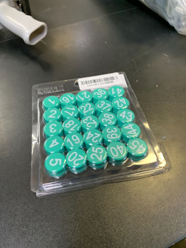 Photo 1 of 1-50 Magnetic Numbers, Magnets with Number for Dry Erase Boards, Round Number Refrigerator Magnets for Whiteboard in Home and Office (0.8" Diameter, Green)