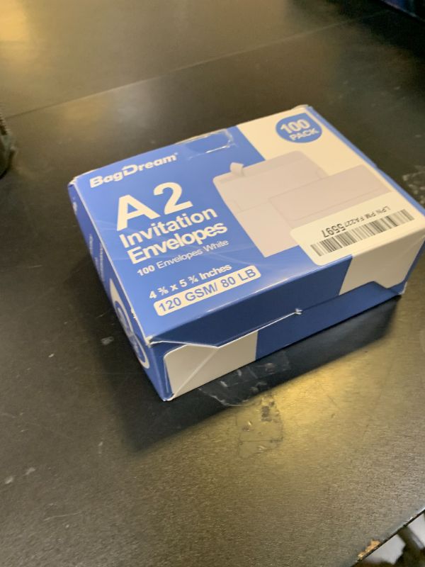 Photo 1 of 100 Pack White A2 Paper Envelopes Peel & Seal Invitation Envelopes for Weddings, RSVP, Photos, Greeting Cards, Baby Shower, Announcements, Thank You Notes 4.375 x 5.75 Inches