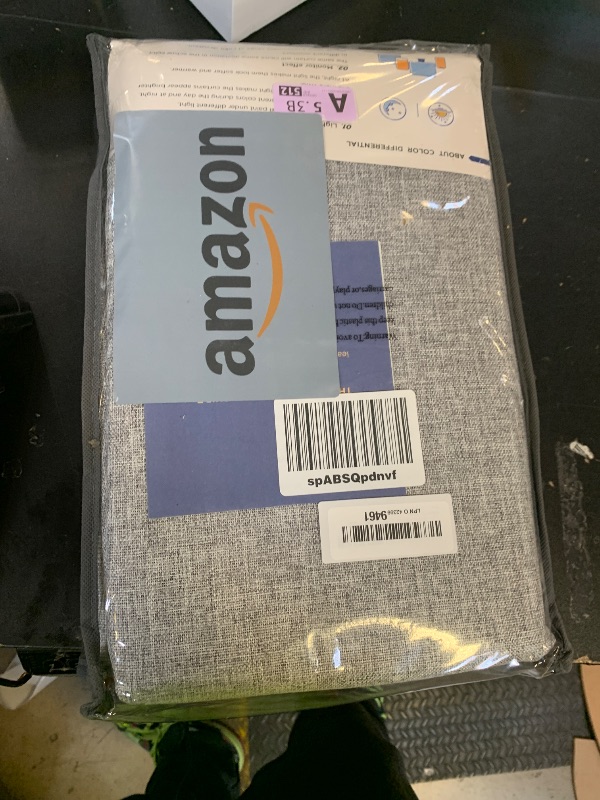 Photo 1 of 100% Blackout Shield Linen Blackout Curtains for Bedroom 84 Inches Long, Back Tab/Rod Pocket Living Room Drapes, Thermal Insulated Blackout Curtains 2 Panels Set, 50" W x 84" L, Grey