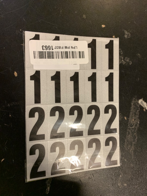 Photo 1 of 1.5 inch Self Adhesive Numbers for Mailbox, House Numbers, Reflective Mailbox Number, Trash Cans Number, for Outside, 300 PCS (Black/White)