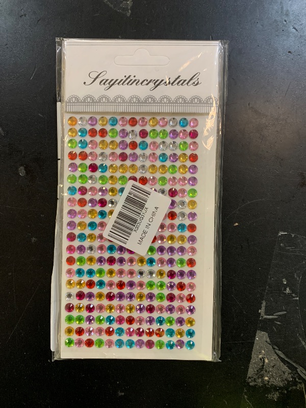 Photo 1 of 1799 Pcs 4 Sheets Rhinestone Stickers 3/4/5/6 mm Self Adhesive Rhinestones Gems for Face Eyes Makeup Hair Body (color-3/4/5/6mm)