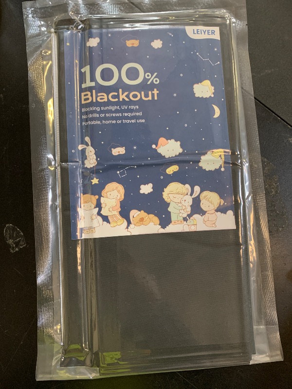 Photo 1 of 100% Blackout Curtains, Portable No Drill Window Shades, DIY Blackout Window Cover with Hook and Loop, for Bedroom, Baby Nursery, Travel, DormRoom, Apartment (34" x 60")