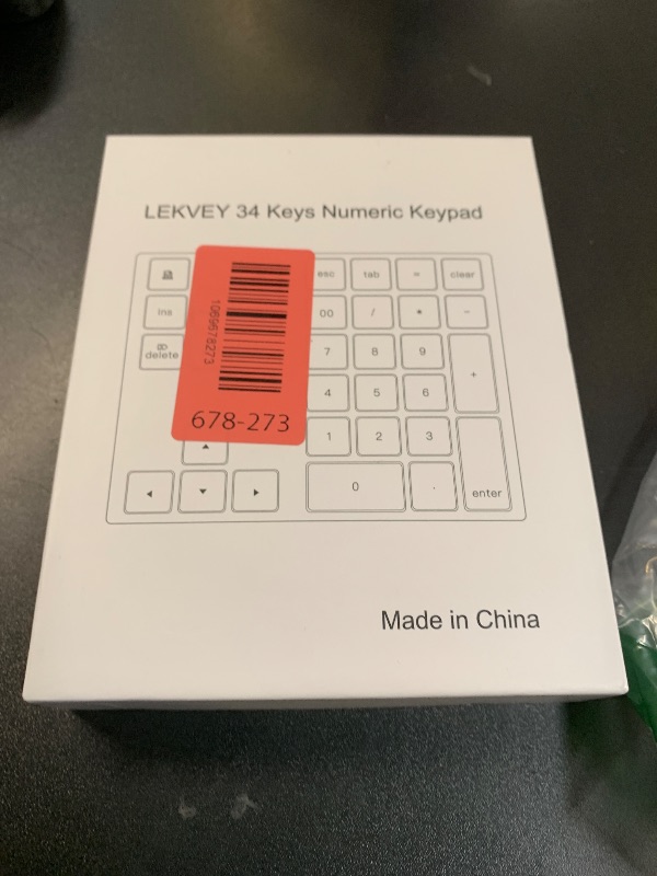 Photo 1 of Lekvey Bluetooth Number Pad, Aluminum Rechargeable Wireless Numeric Keypad Slim 34-Keys External Numpad Keyboard Data Entry for Laptop, MacBook, MacBook Air/Pro, iMac, Windows, Surface Pro - Silver