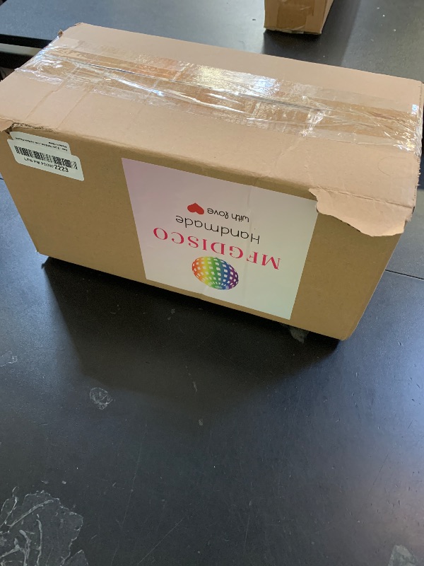 Photo 1 of 2 PCS Disco Ball Hanging Decor,Macrame Sparkling Mirror Ornament Decor for Home Party, Handmade 6 Inch Boho Reflective Ball, Natural Cotton+Peach