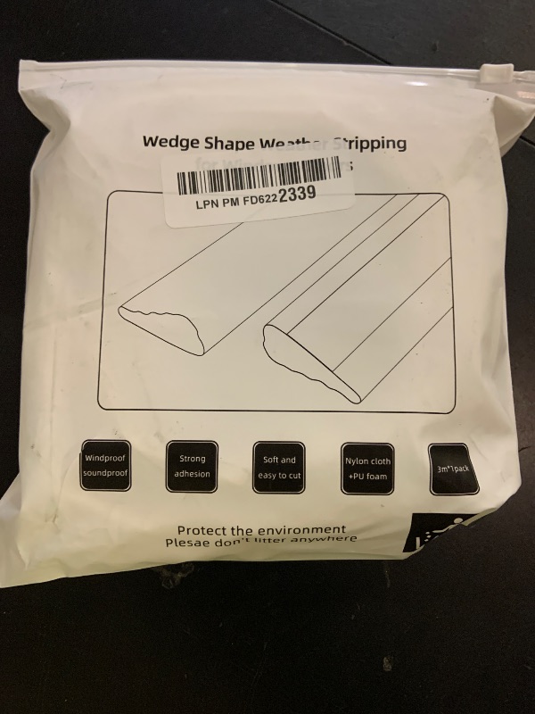 Photo 1 of 118” Wedge-Shape Foam Window Weather Stripping Door Seal Strip,Soundproofing Frame Winter Insulation Tape for Exterior Front Door,Noise Cancelling Window Inserts,Door Gap Filler Light Blocker,White