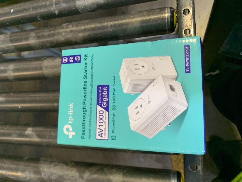 Photo 1 of TP-Link AV1000 Powerline Ethernet Adapter Kit (TL-PA7017P KIT) - Passthrough, Noise Filtering, Gigabit Port, Plug Pair & Play, Network Adapter, Free Expert Support