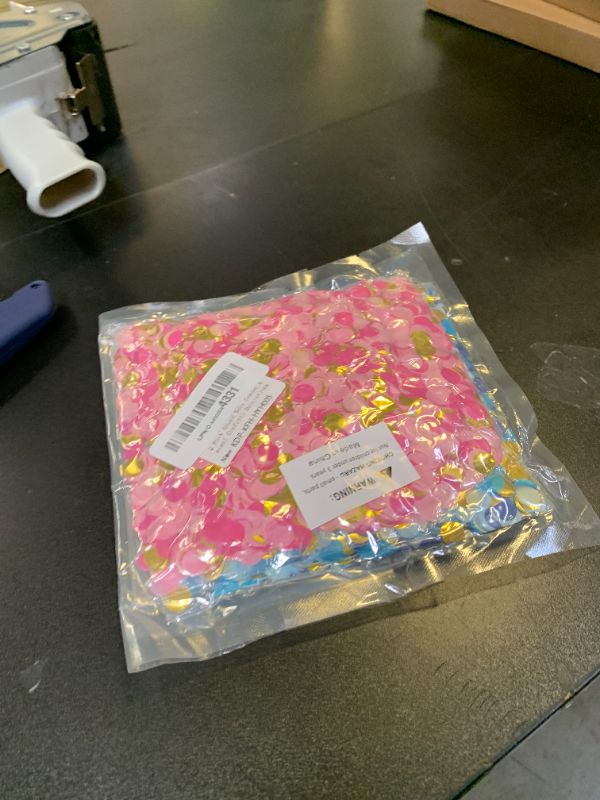 Photo 1 of 2 Pack Round Baby Gender Reveal Confetti Decorations Pink and Blue Confetti for Baby Shower Gender Reveal Party Decorations 10mm Total 160 Grams