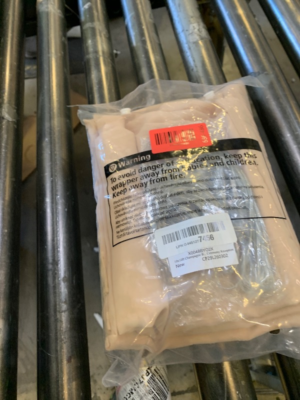 Photo 1 of 10x10ft Champagne Backdrop Curtains with Lights Wrinkle Free Chiffon Backdrop Curtain for Wedding Birthday Party Baby Shower Photo Shoot Bridal Shower Home Party Background Decorations