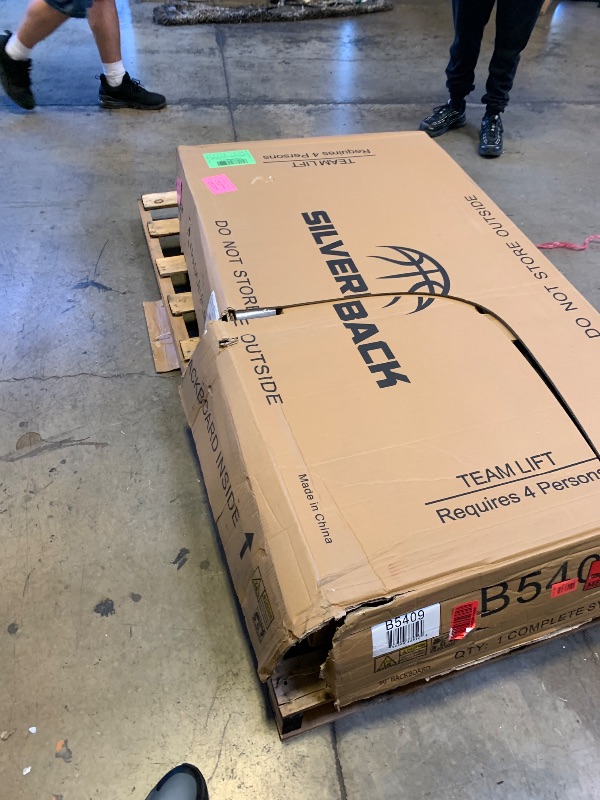 Photo 1 of Silverback Ghost Basketball Goal with 60-Inch Tinted Tempered Glass Backboard