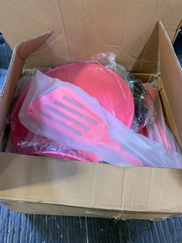 Photo 1 of CAROTE 24pcs Pots and Pans Set Non Stick, Nonstick Cookware Set, Oven/Dishwasher/Fridge Safe Pots and Pans, RV Safe Cookware, Induction Kitchen Gift Set Detachable Handle, Pink