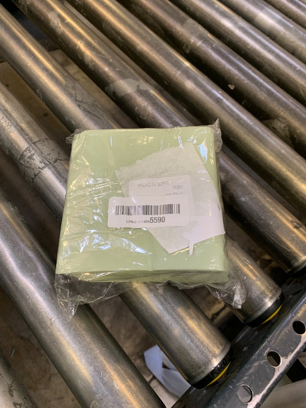 Photo 1 of 100 Pack Cocktail Napkin 2-Ply Dessert Napkins Folded 5 x 5 Inches Disposable Napkins for Dinner Wedding Birthday Party Bridal Anniversary Reception Event (100, Sage-Green)