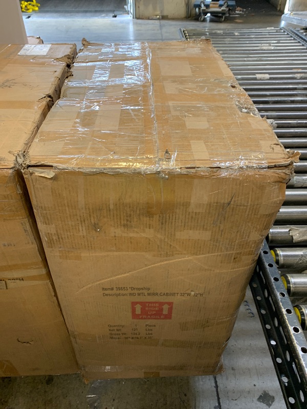 Photo 1 of Deco 79 Wooden Room Chest Upholstered Front Panel 3 Drawer Storage Cabinet with Mirrored Top and Ring Handles, Floor Cabinet 32" x 16" x 32", Beige