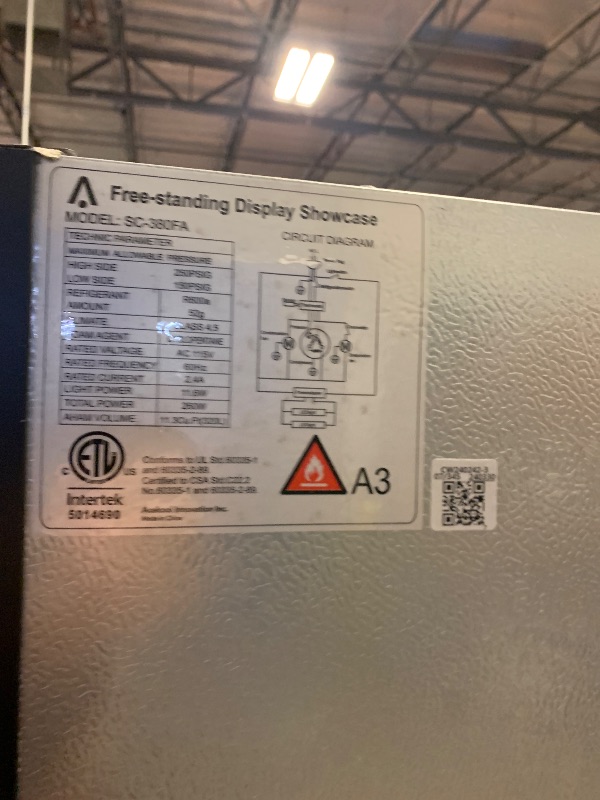 Photo 1 of Single door commercial cabinet SC-380FA with light box