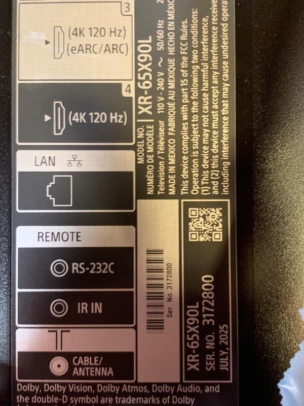 Photo 1 of **DAMAGE, SEE NOTES** Sony 65 Inch 4K Ultra HD TV X90L Series: BRAVIA XR Full Array LED Smart Google TV with Dolby Vision HDR and Exclusive Features for The PlayStation® 5 XR65X90L- Latest Model,Black