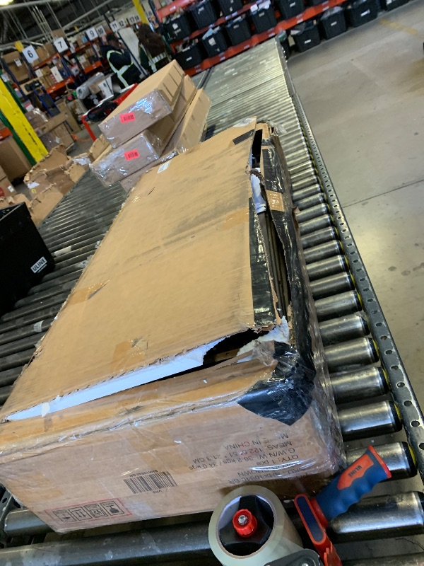 Photo 1 of Farmhouse Buffet Cabinet with Storage, Coffee Bar and Dining Room Sideboard, Dark Brown Wood with Drawers and Shelves