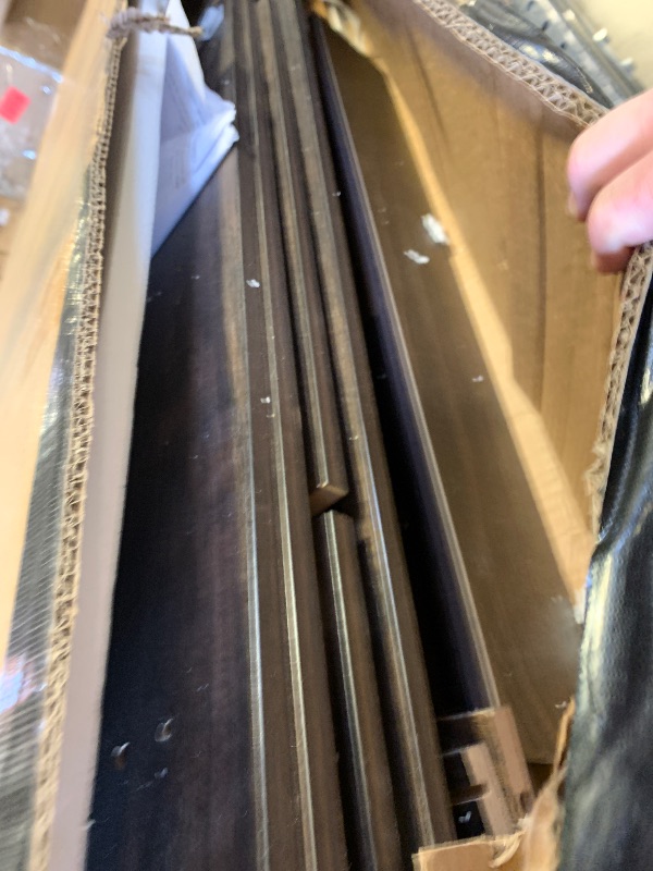 Photo 1 of Farmhouse Buffet Cabinet with Storage, Coffee Bar and Dining Room Sideboard, Dark Brown Wood with Drawers and Shelves